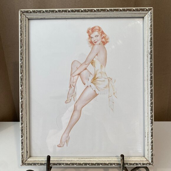 Alberto‎ Vargas 1946 Varga Girl Pin Up Framed Print 13x10.5 Vintage Art - Picture 1 of 5